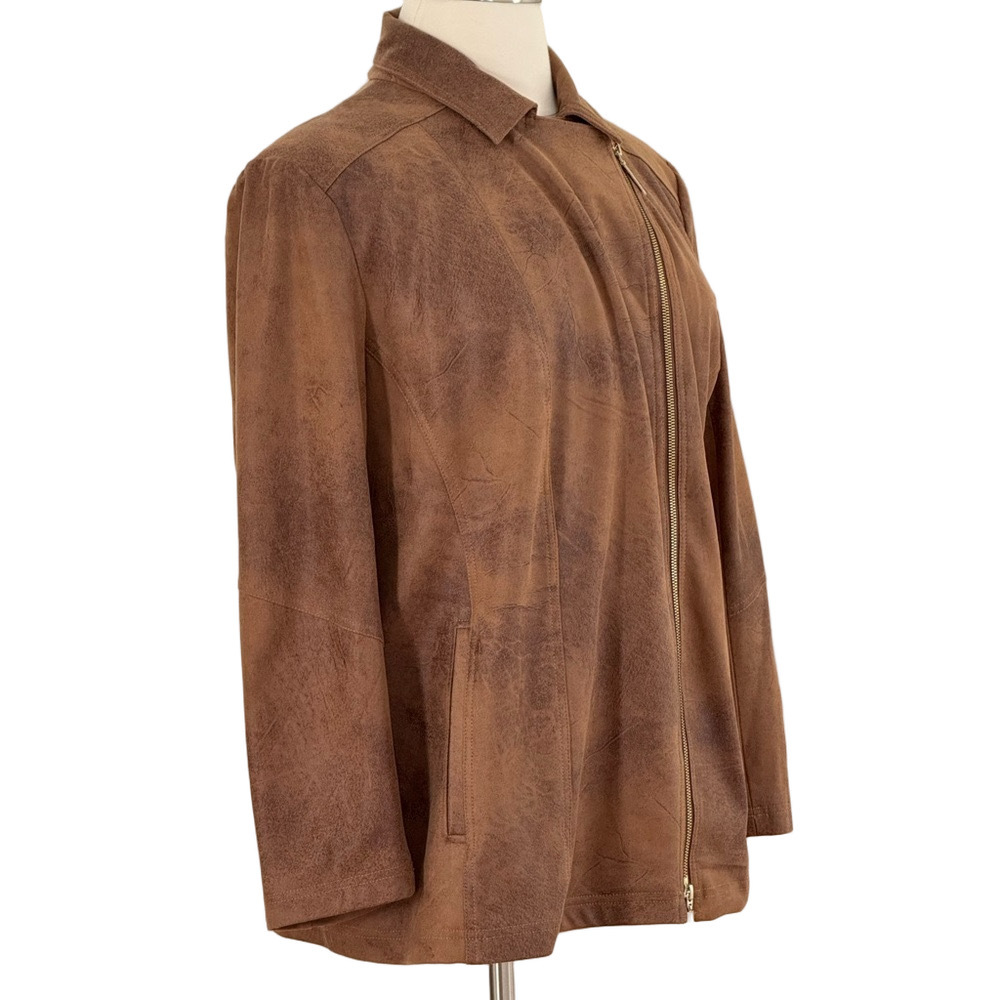Chico's Brown “Leather” Women's Jacket Size 20 (Chico’s size 4) - Picture 10 of 15